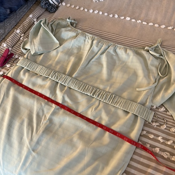 Mint colored belted boatneck with adjustable ties mini dress by Camila Coelho - Picture 10 of 12